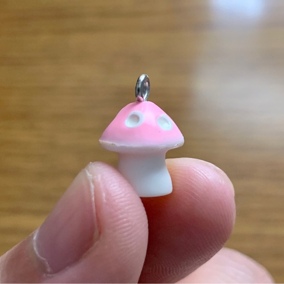 Pink Mushroom Charm Pendant - Picture 3 of 6